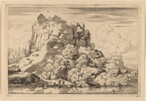 River at the Foot of a High Rock by Allart van Everdingen