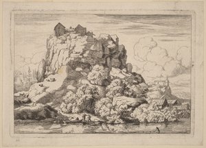 River at the Foot of a High Rock by Allart van Everdingen