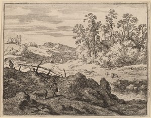 Shepherd with Lamb by Allart van Everdingen