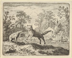 The Badger Imposes as Punishment to Jump Three Times Over a Stick on the Ground by Allart van Everdingen