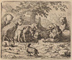 The Lion Seeks Advice, probably c. 1645-1656 by Allart van Everdingen