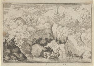 The Skiff near the Pierced Rock by Allart van Everdingen
