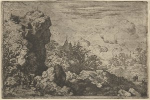 The Three Travellers at the Foot of High Rock, 17th Century by Allart van Everdingen