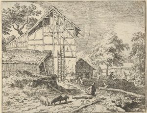 The Two Ladders by Allart van Everdingen