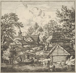 The Unloading of the Barge, 17th century by Allart van Everdingen