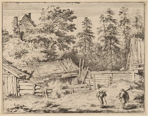 Three Cottages by Allart van Everdingen
