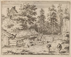 Three Cottages by Allart van Everdingen