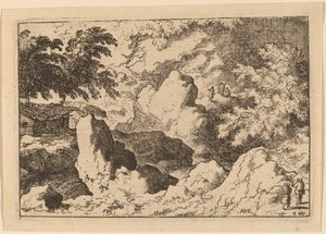 Three Men on a Rock by Allart van Everdingen