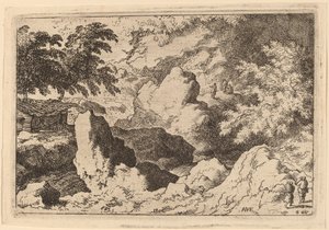 Three Men on a Rock by Allart van Everdingen
