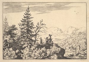 Two Men on a Rock Terrace by Allart van Everdingen