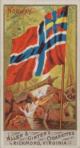 Norway, from Flags of All Nations, Series 1 N9 for Allen & Ginter Cigarettes Brands, 1887