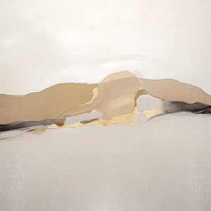 Golden Abstract Landscape by Alma