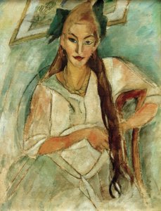 Portrait of a Girl with Braid by Alma Del Banco