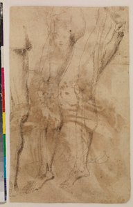 Three Studies of a Male Leg (verso) c.1537 by Alonso (workshop of) Berruguete