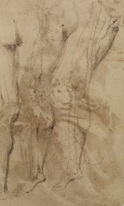 Three Studies of a Male Leg by Alonso Berruguete