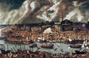 An Expedition Setting Out from Seville for America in 1498 by Alonso Sanchez Coello