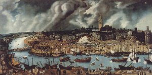 The Port of Seville by Alonso attr. to Sanchez Coello