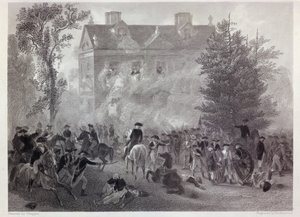 The Battle of Germantown at Chew House in 1777 (engraved by Robert Hinshelwood) c.1860 by Alonzo Chappel