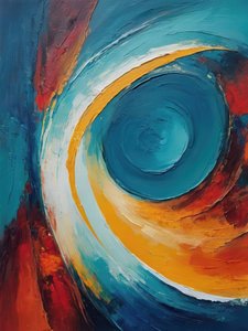 Abstract Blue Orange Swirl by Alpenglow Workshop