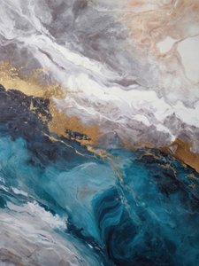 Abstract Ocean Gold by Alpenglow Workshop