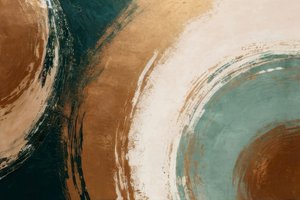 Abstract Teal Gold Swirls