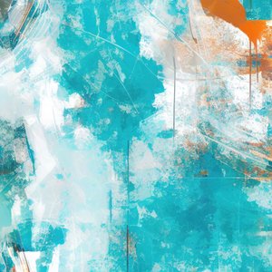 Dynamic Turquoise Orange Art by Alpenglow Workshop