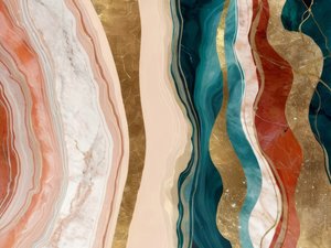 Elegant Golden Fluid Waves