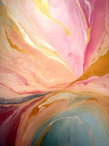 Flowing Pink Gold Teal