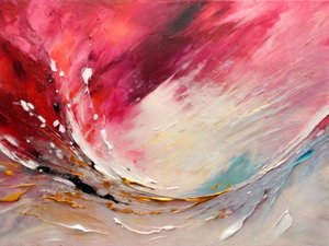 Red Pink Fluid Abstract