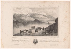 Soldiers on the eve of the Battle of Montenotte and portrait of Amédée Emmanuel François Laharpe (series title: Memories of the French Army) by Alphonse Bichebois