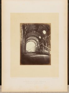 The Burned Palais de Justice. Interior View of the Salle des Pas-Perdus. by Alphonse J. Liébert