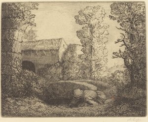 Bridge at the Mill by Alphonse Legros
