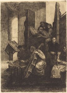 Choir in a Spanish Church by Alphonse Legros
