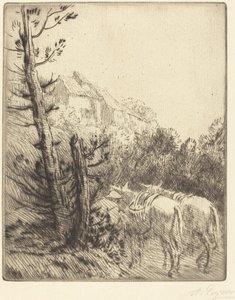 Farm on the Hillside by Alphonse Legros