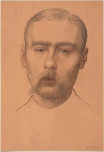 Head of a Man (Possible Portrait of Professor E.D. Adams) by Alphonse Legros