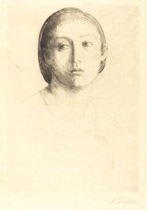 Head of a Young Girl by Alphonse Legros