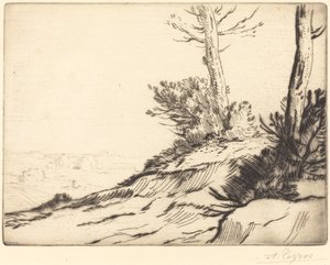 Hill with Bushes by Alphonse Legros