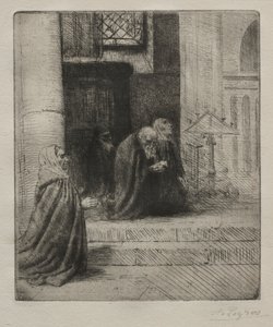 Interior of a Church by Alphonse Legros