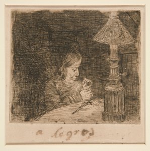 The Sewing Woman by Alphonse Legros