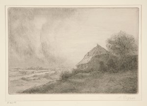 The Shack on the Hill by Alphonse Legros