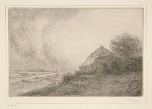 The Shack on the Hill by Alphonse Legros