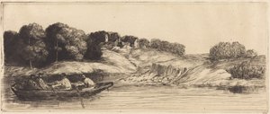 Landscape with Boat, 1st plate by Alphonse Legros