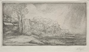 Landscape with Two Trees by Alphonse Legros