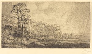 Landscape with Two Trees by Alphonse Legros