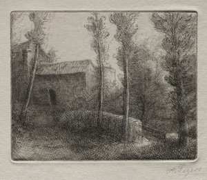 The Mill Bridge by Alphonse Legros