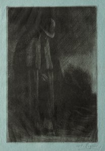 The Traveler in Shelter by Alphonse Legros