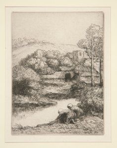 The Washhouse, or Washerwomen by Alphonse Legros