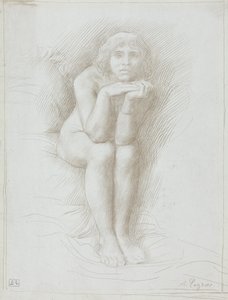 Nude Model Seated by Alphonse Legros