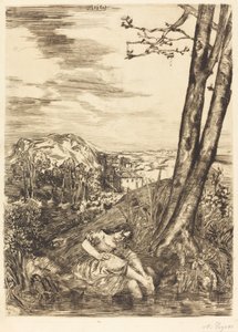 Peasant Washing Her Feet, 1860 by Alphonse Legros