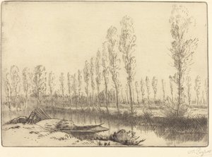 Poplars near Amiens by Alphonse Legros